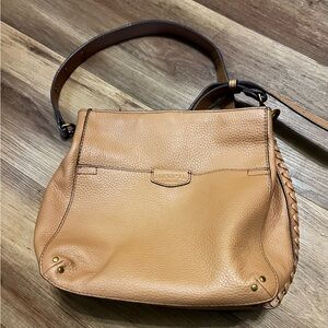 American Leather Company. Tan Pebbled Leather Shoulder Bag.